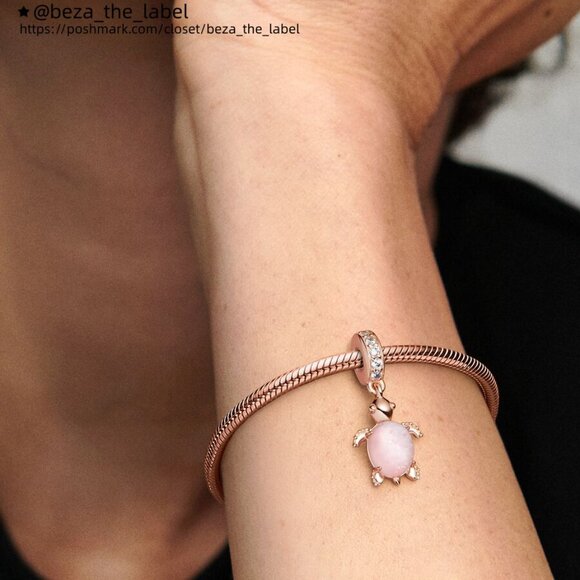 Pandora Murano Glass Pink Sea Turtle Dangle Charm - Picture 2 of 2